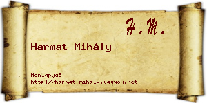Harmat Mihály névjegykártya
